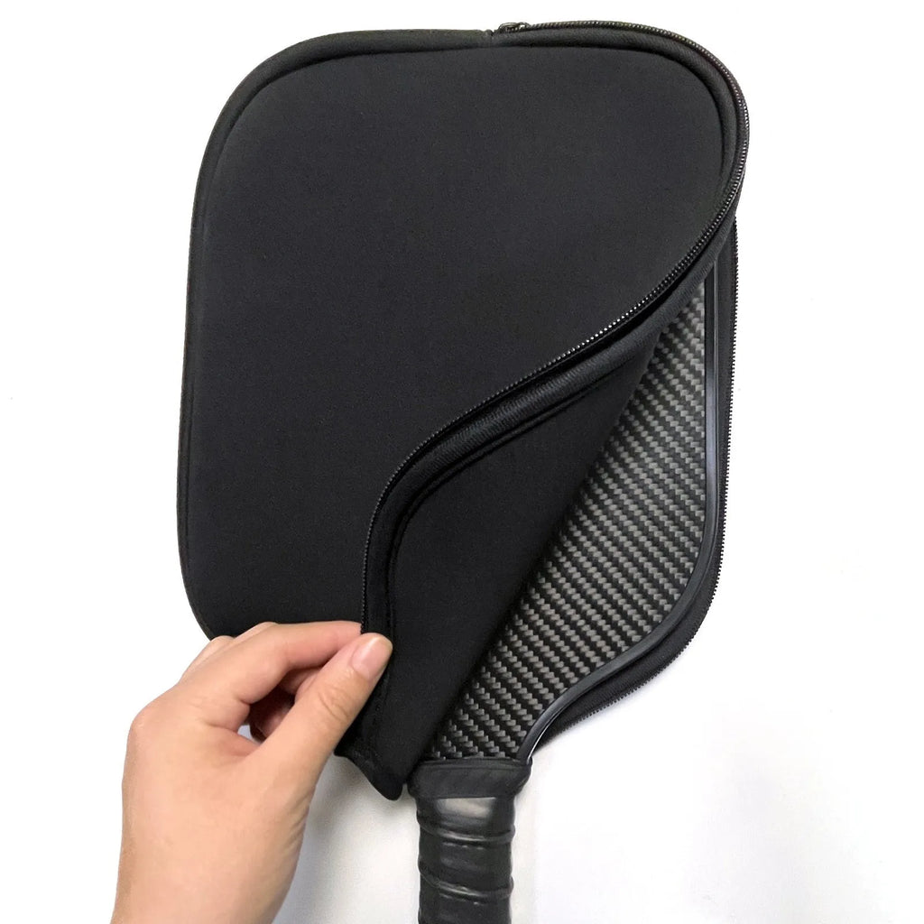Black neoprene protective sleeve for table tennis racket covering and storage