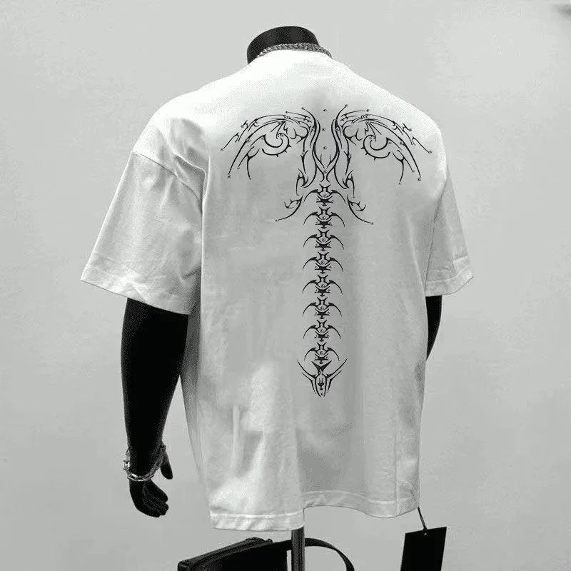 Men's loose fit pure cotton short sleeve shirt in black and white colours with printed business casual design