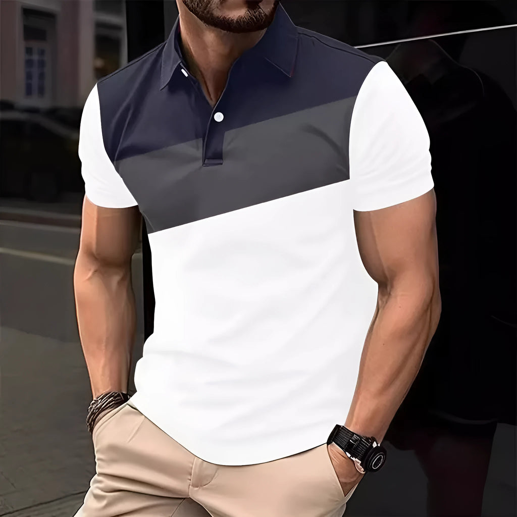 Men's loose fit short sleeve top with 3D digital printing design in colour LM-PL047
