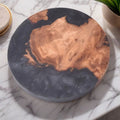 Nordic style wooden coaster for tea sets in green round pattern