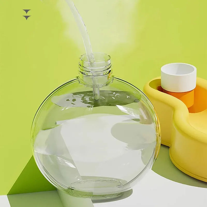 Portable dog travel water bottle with built-in drinking bowl in green colour