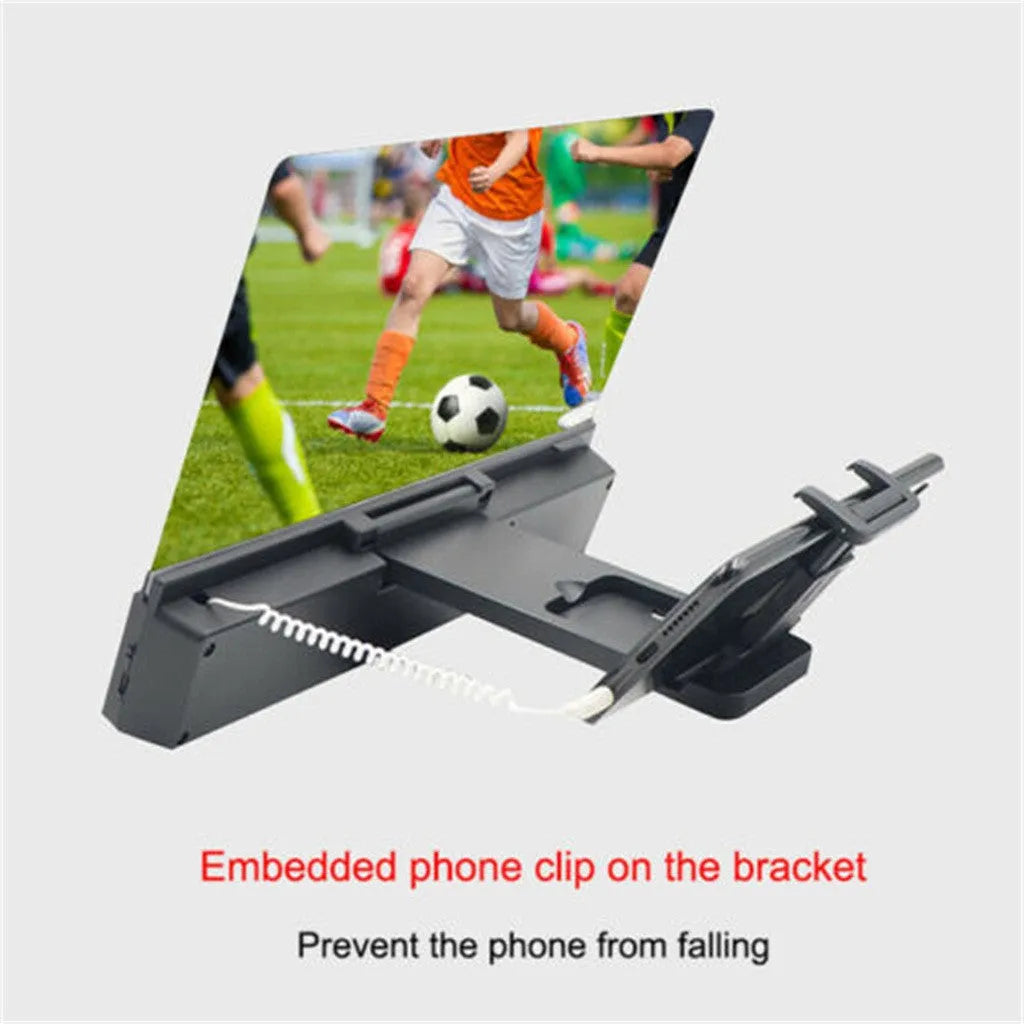 Portable mobile phone screen amplifier with speakers and flexible aluminium alloy gooseneck stand