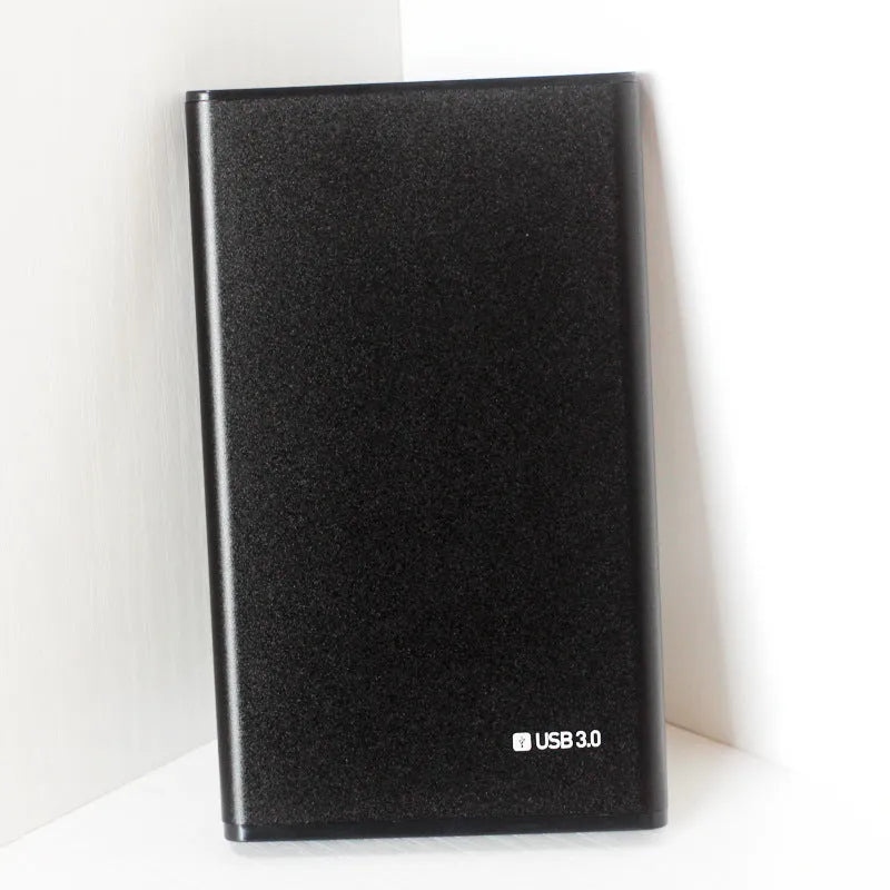 2.5 inch SATA hard drive box in aluminium alloy sandblasted grey finish with USB cable
