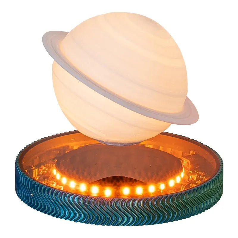 Magnetic suspension night lamp with floating 3D printed decorative element