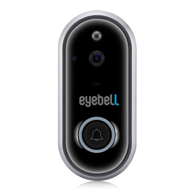 Wireless WiFi video doorbell in silver with 1080P HD camera and infrared night vision