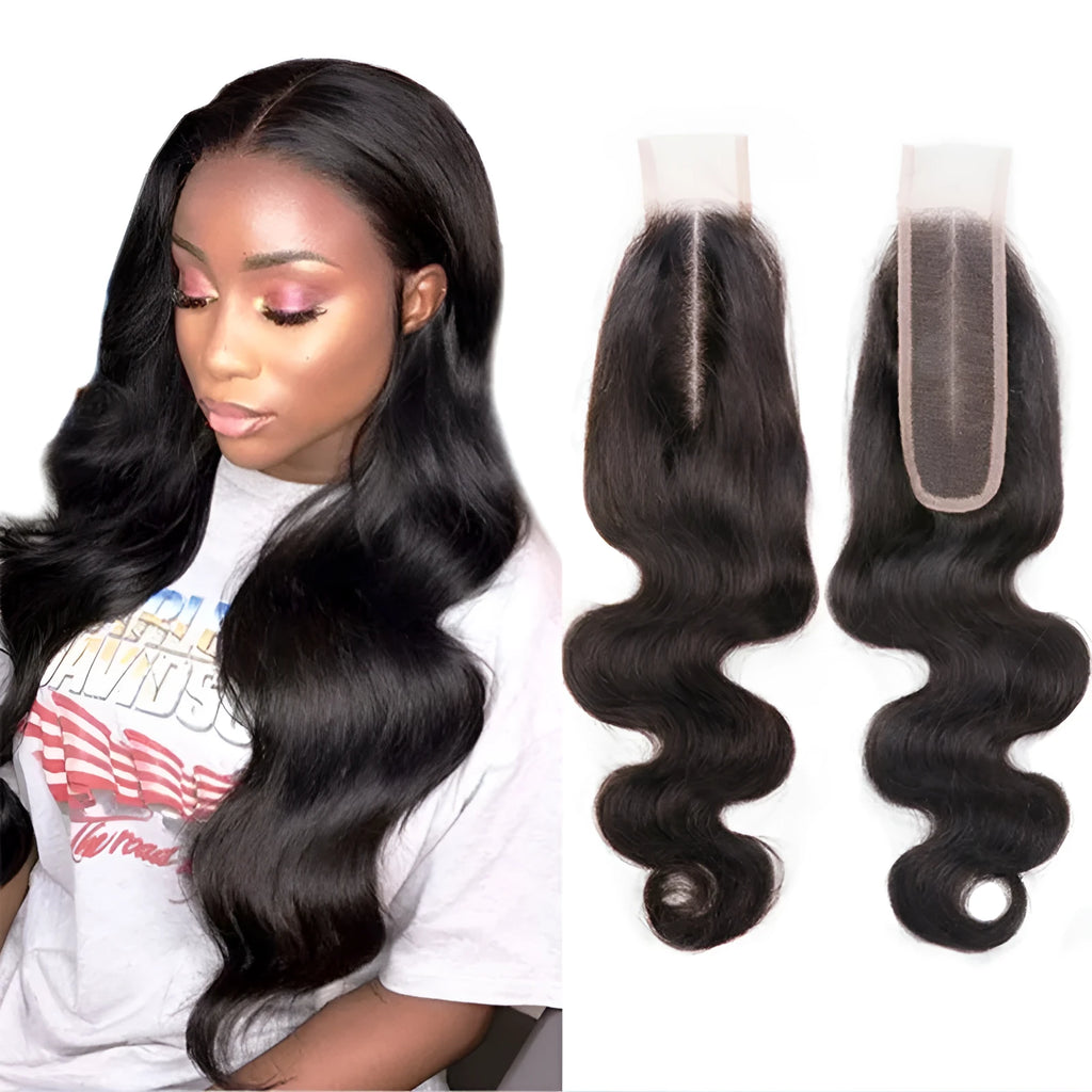 Straight human hair wig in natural colour on a mannequin head, showing hand-woven cap construction.