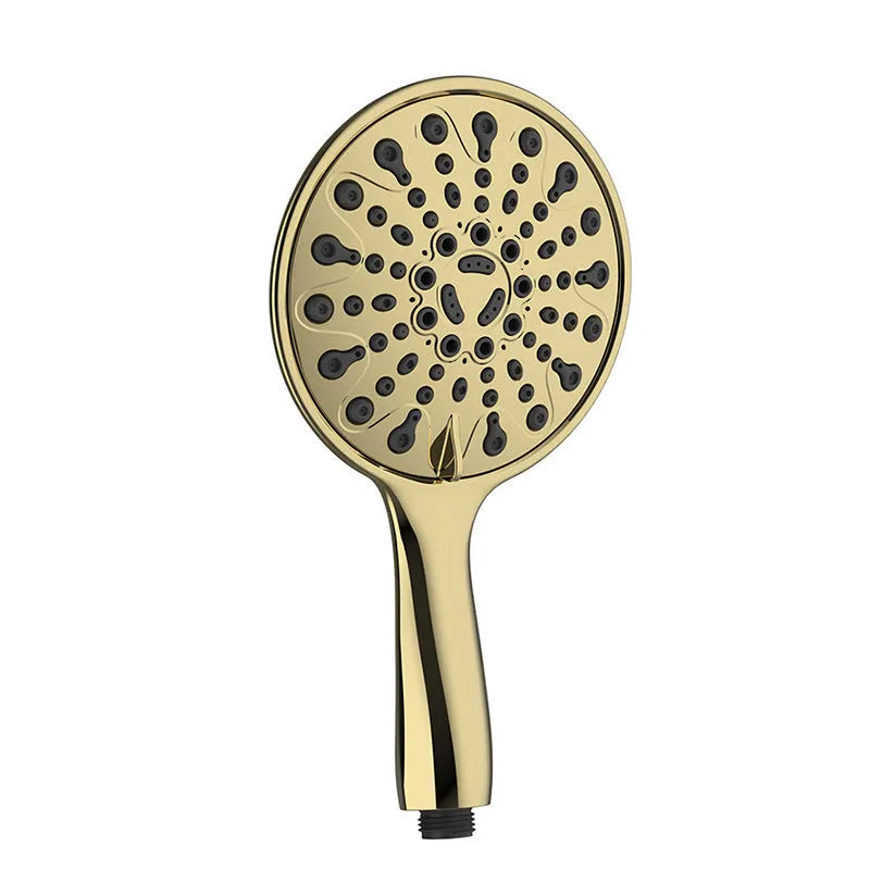 Chrome handheld shower head with six spray function selector