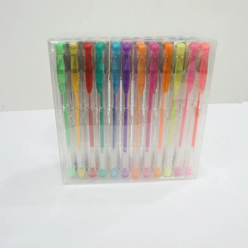 100 colour gel pen and highlighter set with watercolour effects and two tip sizes