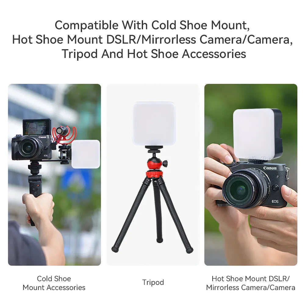 Universal LED mini square outdoor pocket light tripod with rotating top flash