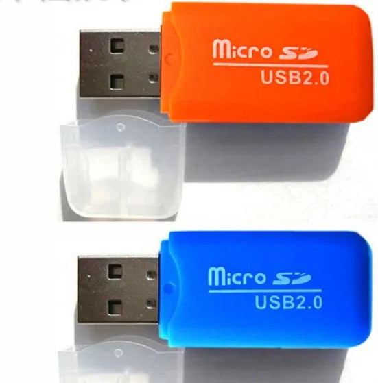 Black Mini USB TF Card Reader with SD transfer adapter for computer file transfer