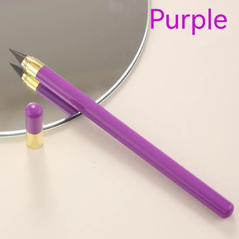 Transparent acrylic mechanical pencil with alloy tip showing colour lead options