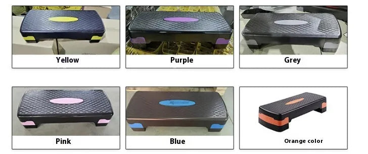Grey Fit Step aerobics platform made of ABS plastic, measuring 68cm long by 28cm wide by 15cm high.