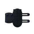 Silicone cat grooming massage comb with rounded teeth and adjustable mounting strap in assorted colours