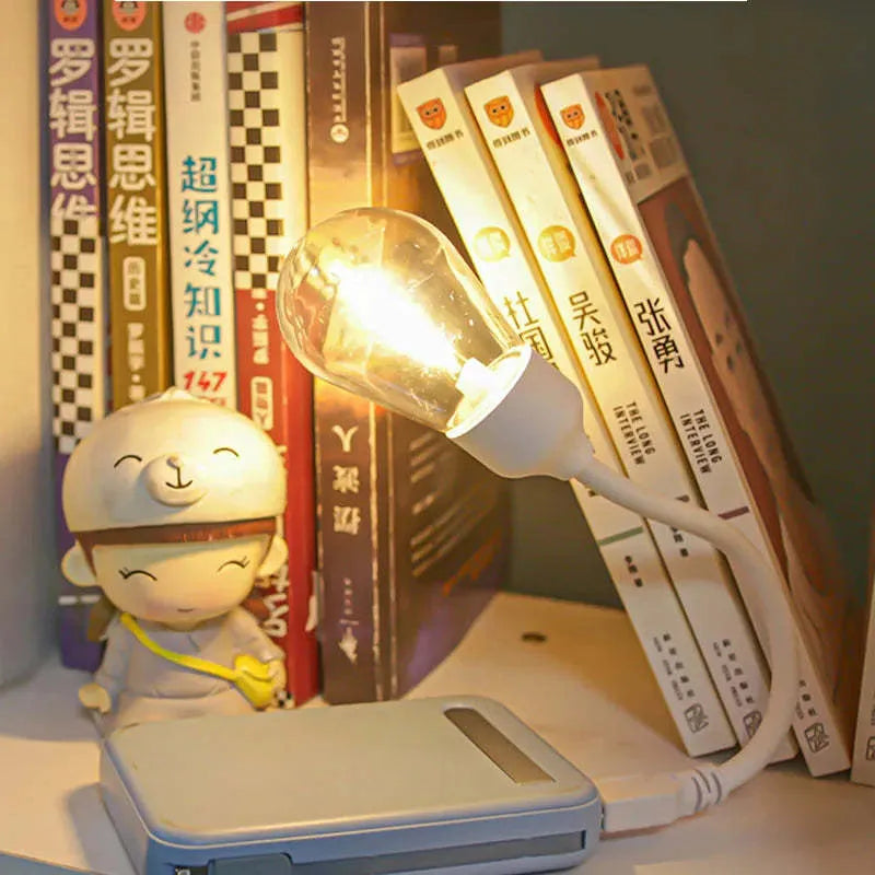 USB rechargeable folding tungsten night light showing compact portable design