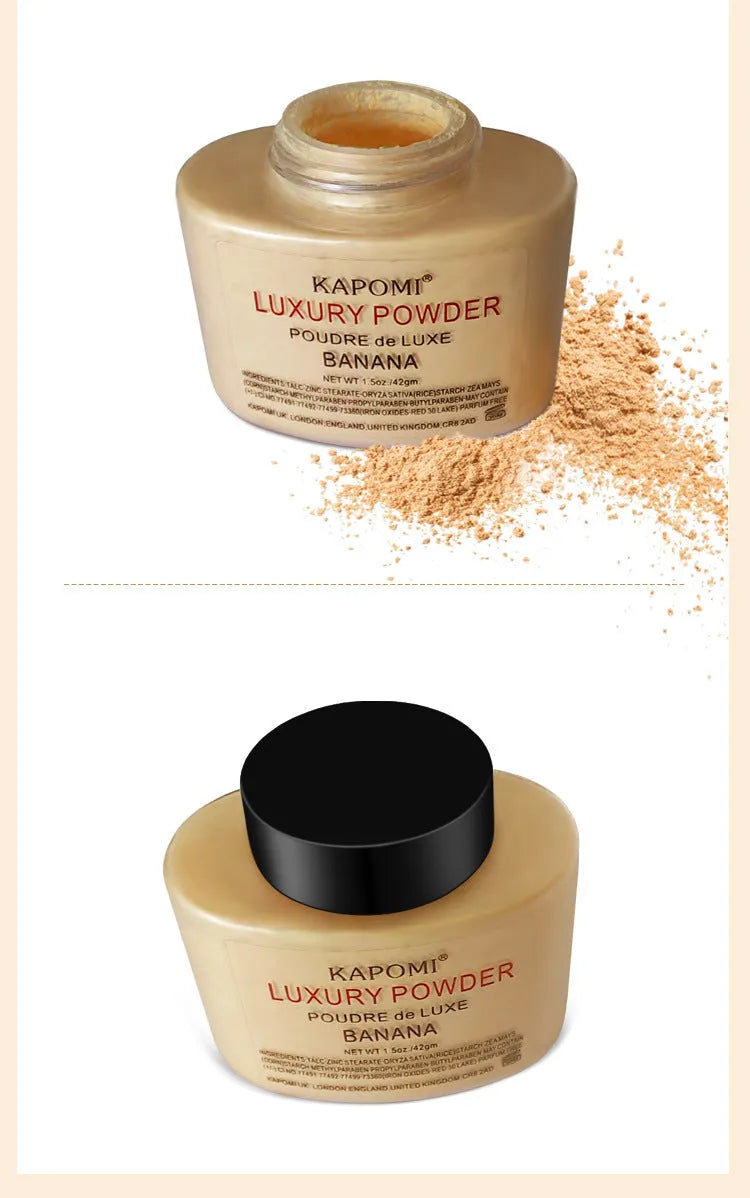 Banana makeup loose powder in yellow colour 42g net content for oil control and setting