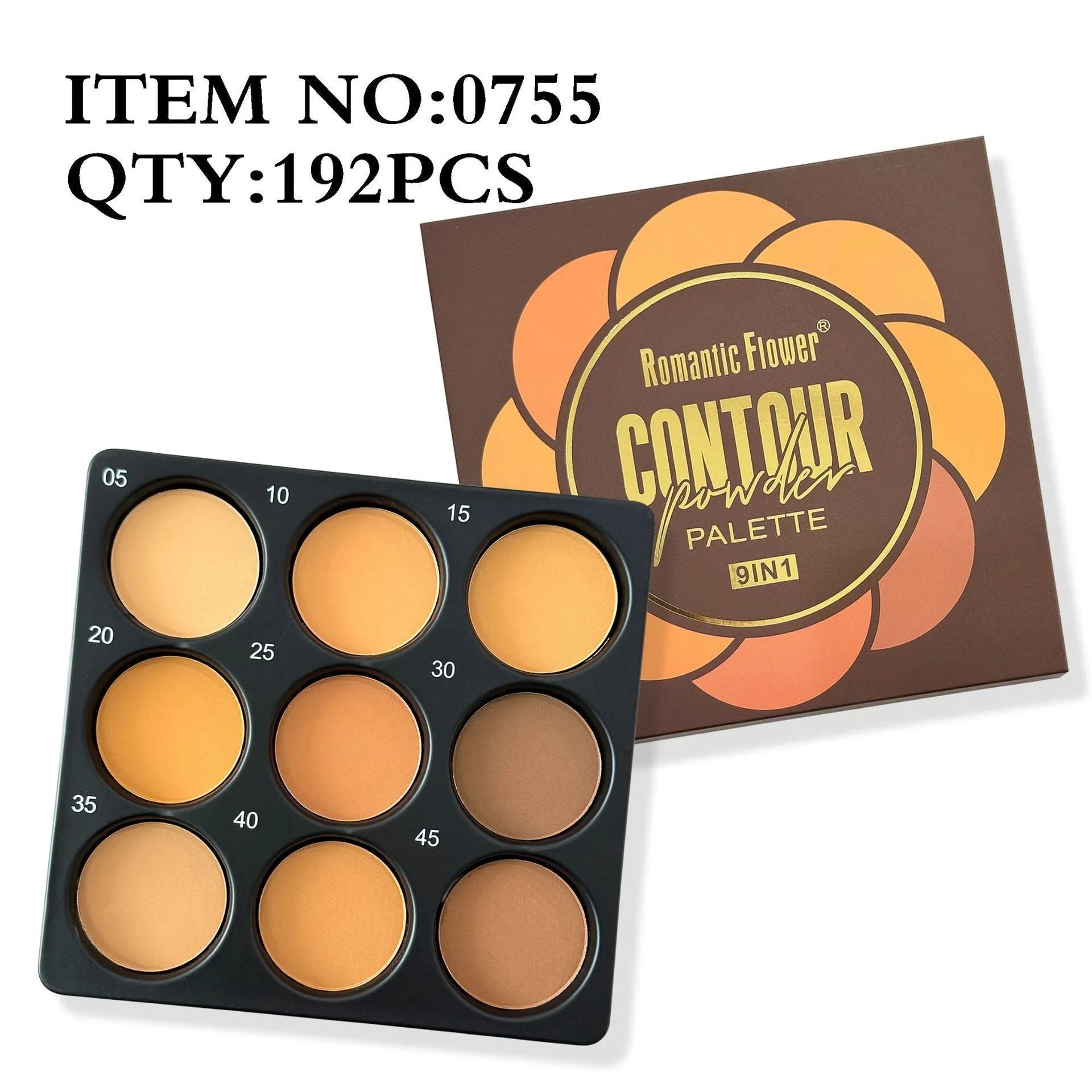 Dark matte makeup palette with 9 colours and repair disk