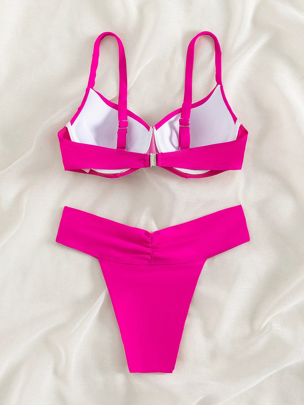 Women's solid colour bikini swimsuit in a briefs style for swimming sports.