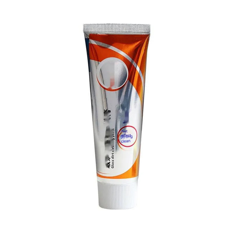 White 65ml car windshield cleaning paste bottle for removing oil stains from glass.