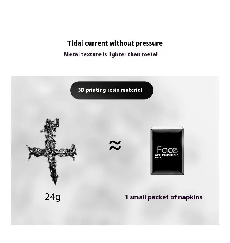 Hard resin gothic cross headphone cover for Apple AirPods Max in silver or gun colour