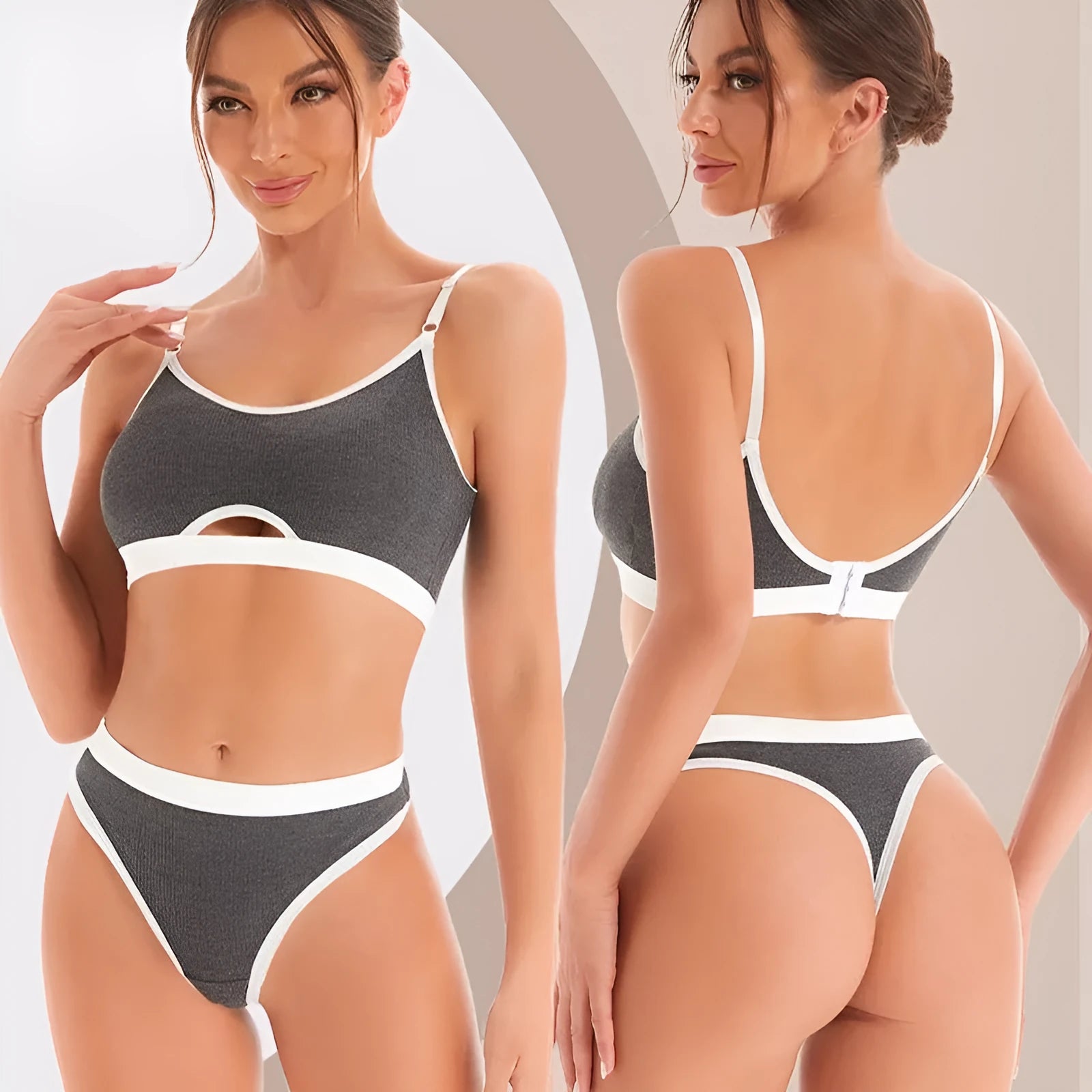 Women's cotton sports underwear vest with underwired tube top and contrast colour design