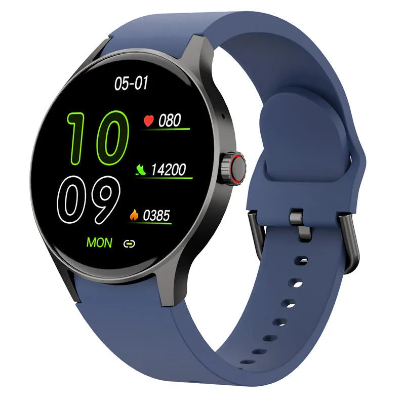 Men's and women's round screen smart sport watch with IP68 waterproof rating on wrist
