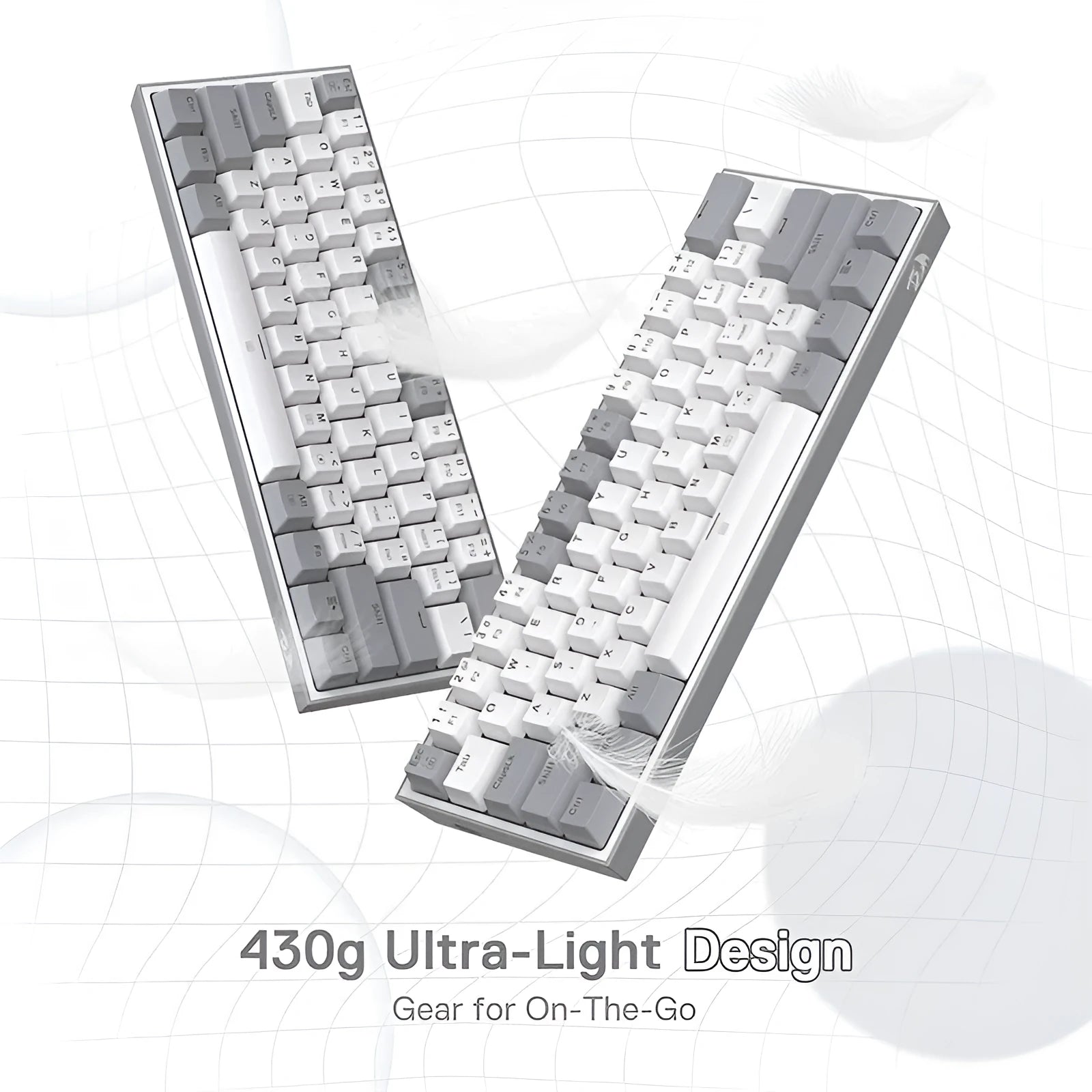 K617 RGB mechanical keyboard in white pink colour with dual-keycap design