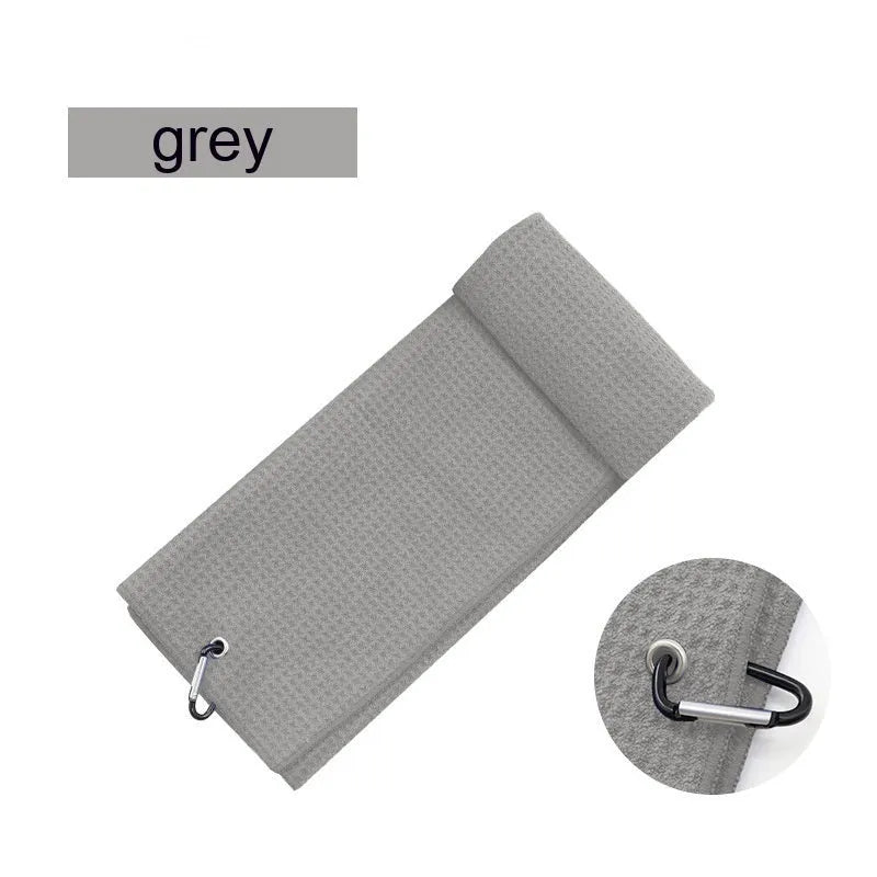 Waffle weave golf ball cleaning towel in multiple colour options showing textured surface pattern