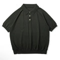 Retro slim fit knitted cotton short-sleeved T-shirt in solid colours for summer wear