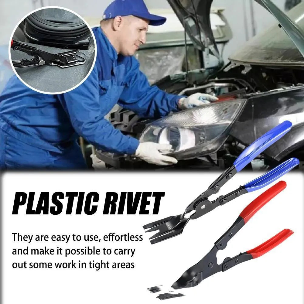 Blue steel car universal disassembly separator pliers with 240mm length for removing door panels and trim clamps