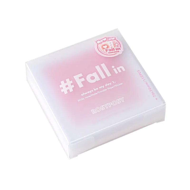 Square 70mm gradient colour multifunctional notepad with sticky notes, parchment paper, and stickers
