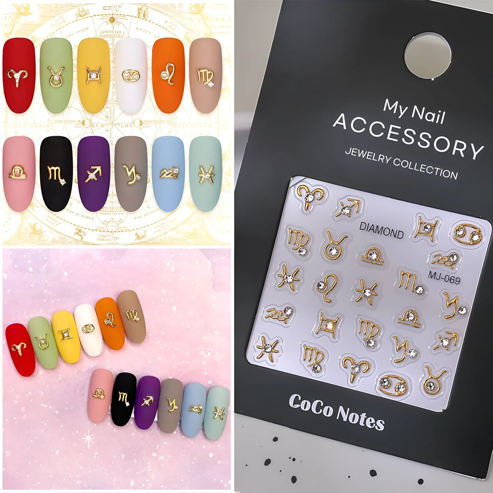 Constellation embossed adhesive relief nail sticker with ultra-thin seamless design in Hot Silver colour.