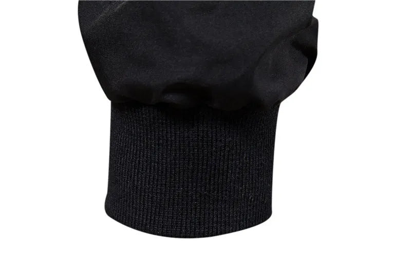 Men's casual thin jacket in polyester fabric showing dark blue, black and army green colour options