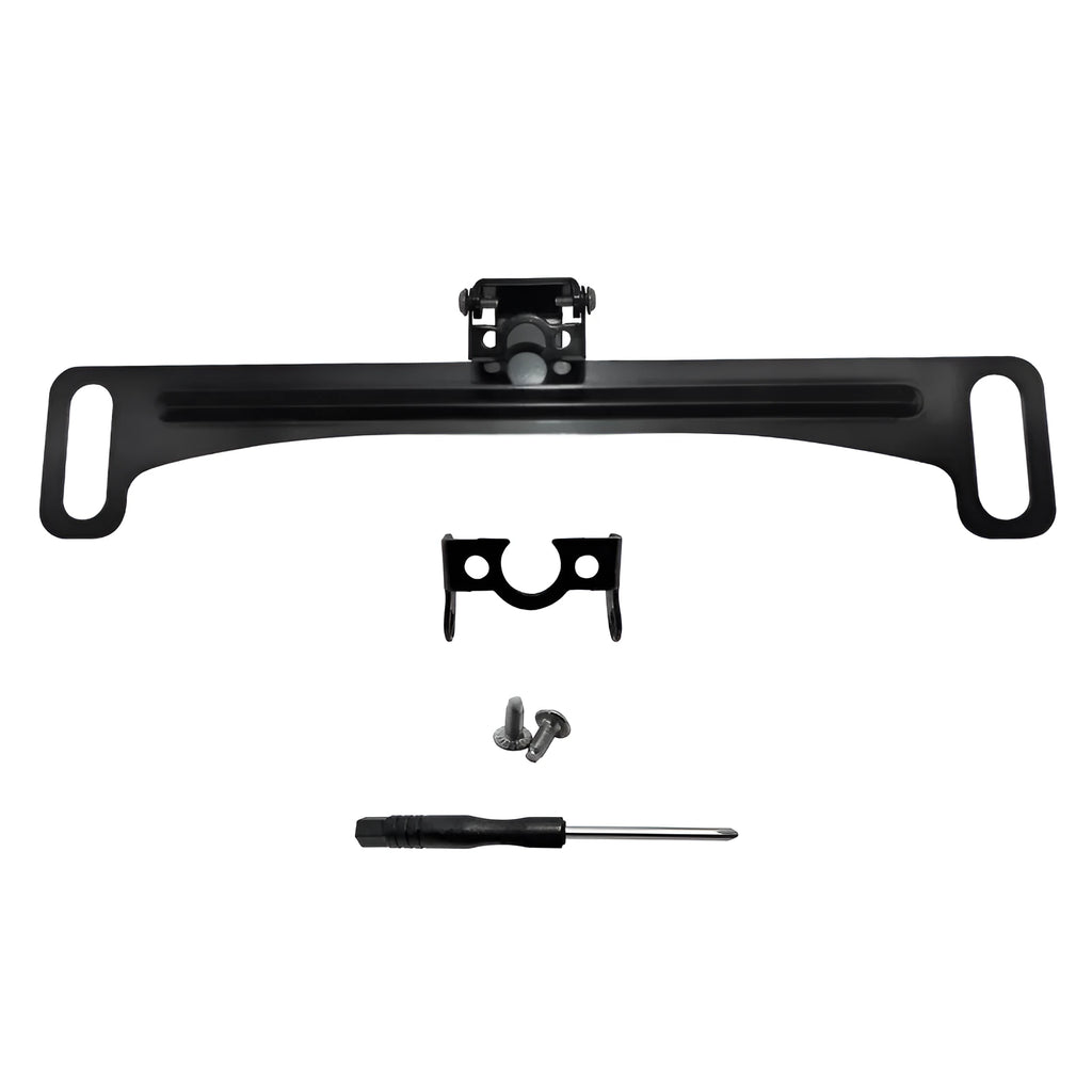 Metal license plate frame bracket with screwdriver for rearview camera, black colour