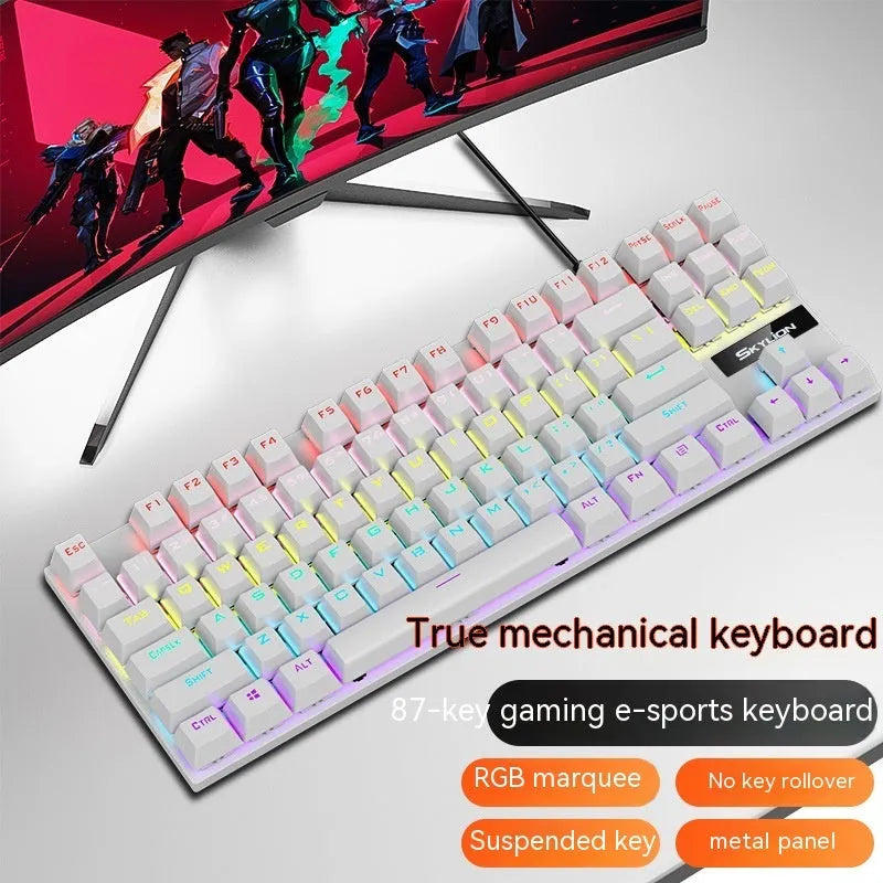 K87 mechanical keyboard with metal frame and wired USB connection in selectable colour schemes