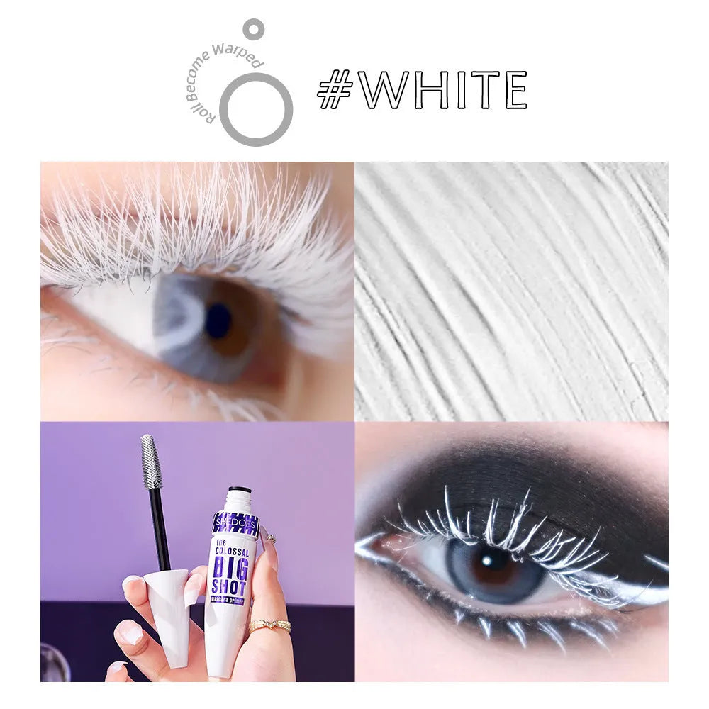 White waterproof mascara tube 10ML with quick-drying curling formula