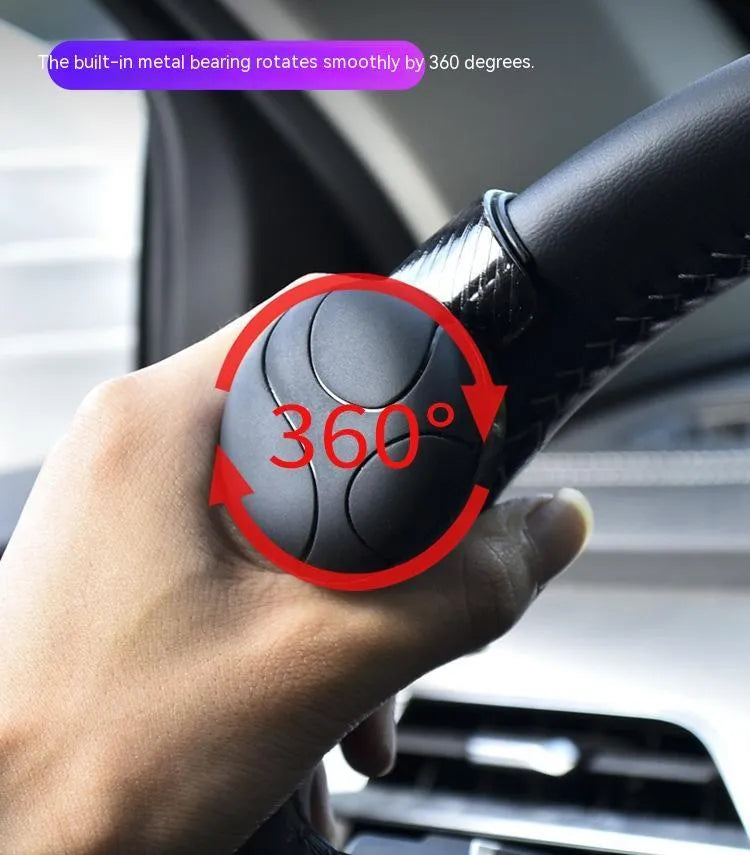 Steering wheel assist ball with silicone grip showing black and blue colour options
