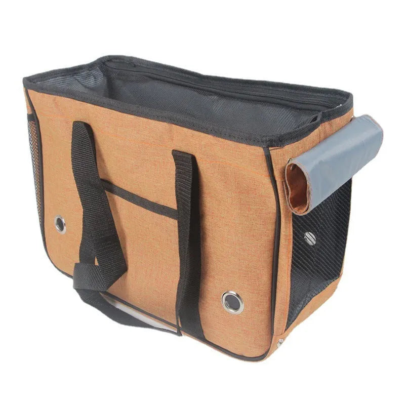 Cloth pet bag in solid colour with single roller shutter closure