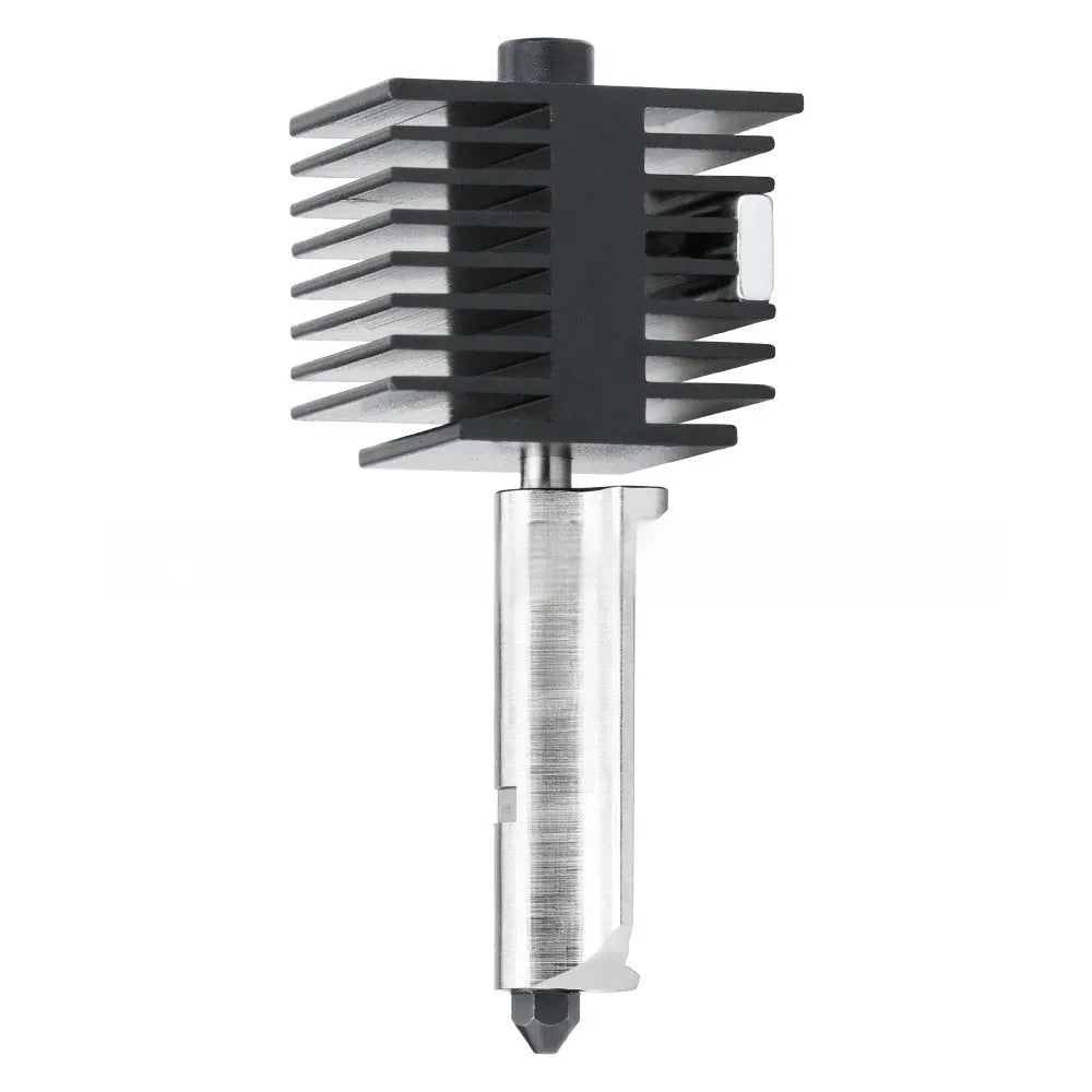 Bambu Lab A1 Mini 3D printer hot end assembly with four hardened steel nozzles and black silicone sleeve