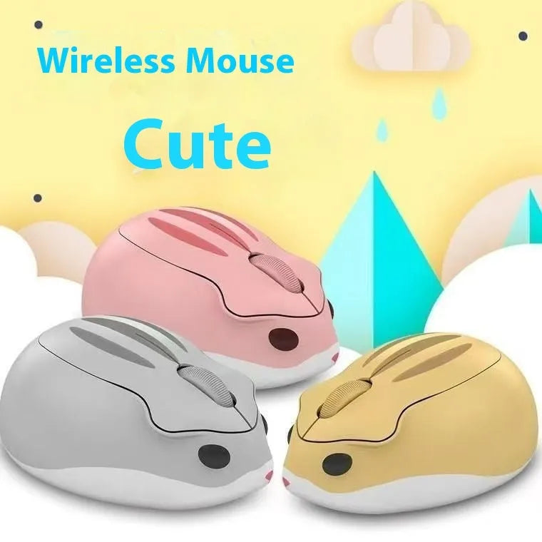 Wireless Bluetooth mouse in yellow, pink or grey colours with quiet click function