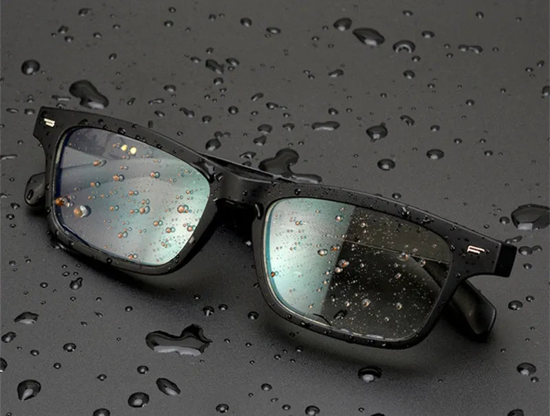 Semi-open Bluetooth smart glasses with anti-blue light lenses and IPX7 waterproof rating