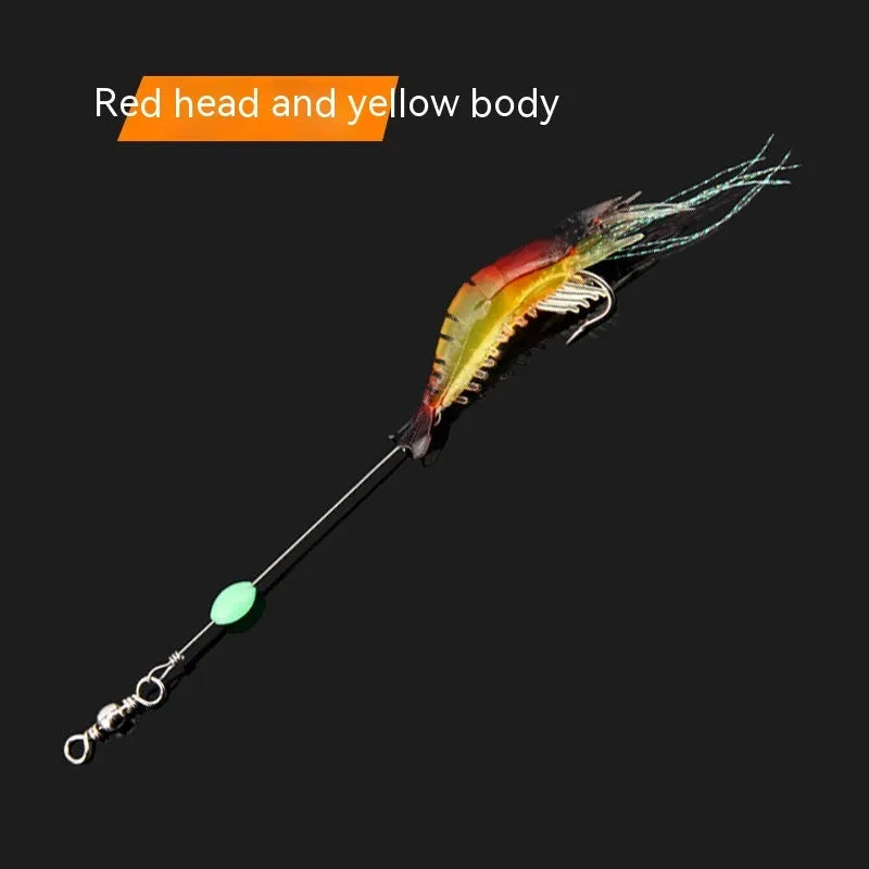 Luer soft fishing lure with integrated hook in six colour variations including luminous options