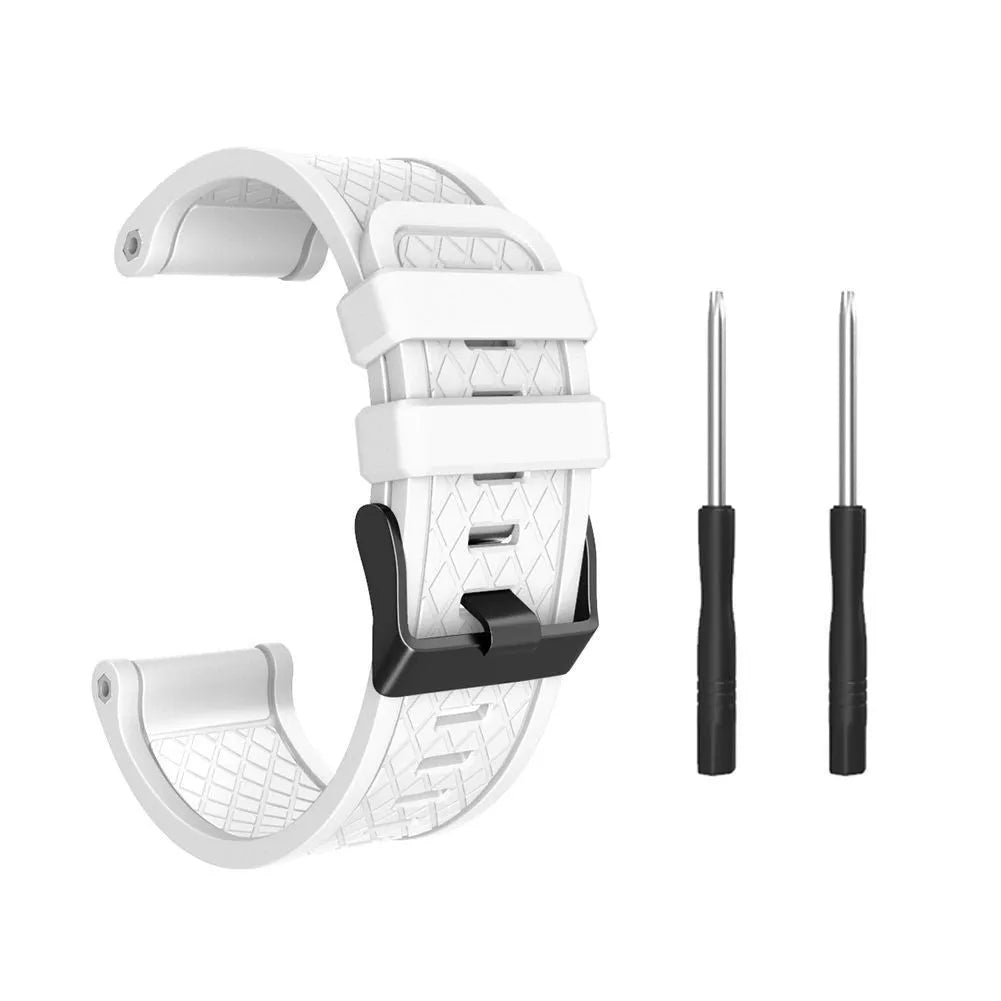 Jiaming 26mm silicone watch strap with stainless steel watch-button closure in multiple colour options