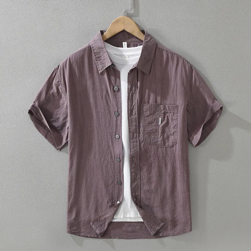 Women's loose lyocell cardigan top in black, green or purple colours with short sleeves