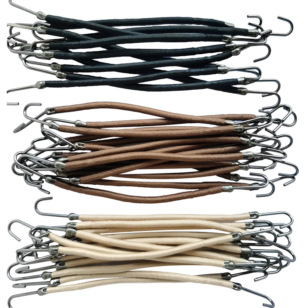 Double hook wig hair tool in black, dark brown, and light brown colours