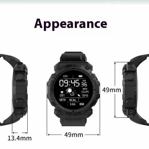 Spaceman Round FD68S smart bracelet 144 colour TFT screen black strap on wrist smart reminder