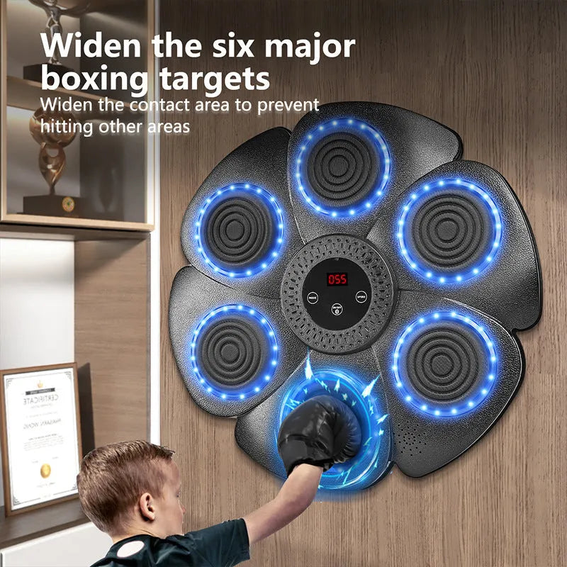 Black smart music boxing machine wall target with Bluetooth and light system