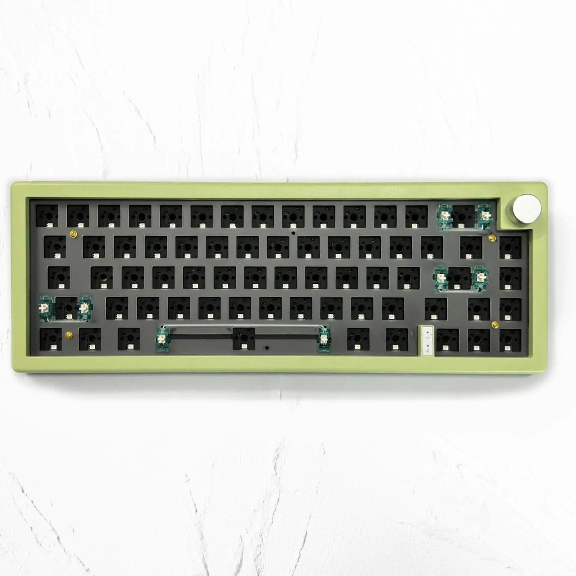 DIY mechanical keyboard kit with RGB backlighting and hot-swappable switches in multiple colour options