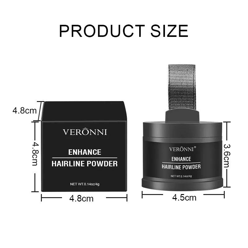 Hairline powder container with colour shade options for shadow repair and hairline coverage