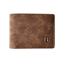 Slim men wallet 11 x 8.5 x 2 cm solid pattern black brown no zipper closure