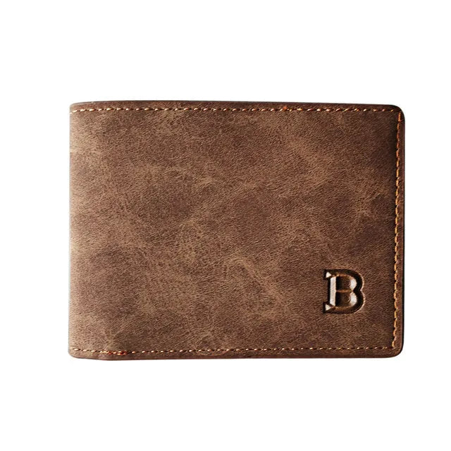 Slim men wallet 11 x 8.5 x 2 cm solid pattern black brown no zipper closure